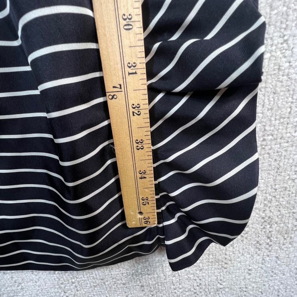 Kate Spade New York Silk Wrap Dress Black White Striped Ruffle Size 8 - Picture 7 of 11